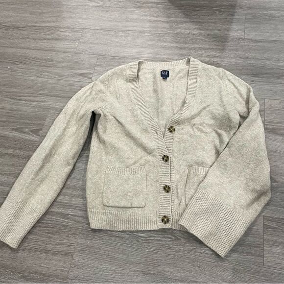 Gap cashsoft oatmeal cardigan m - Picture 1 of 7